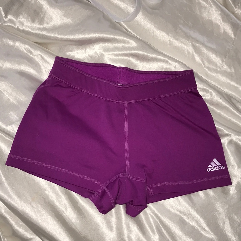 Adidas Neon Purple Spandex Volleyball Shorts - Picture 1 of 5